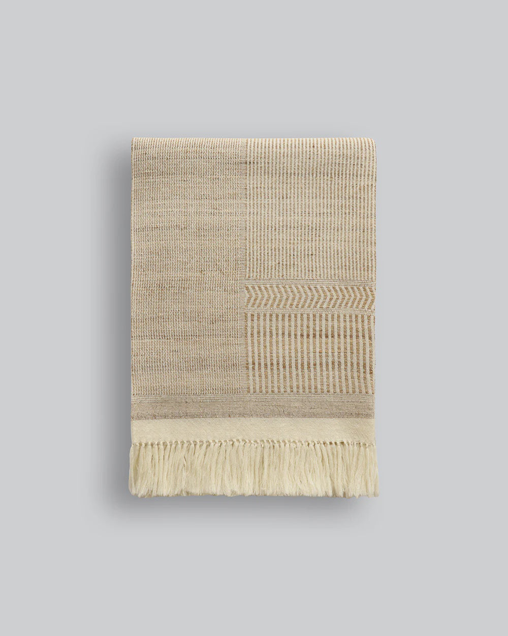 Navajo (wool/silk) Throw - Straw/Off White